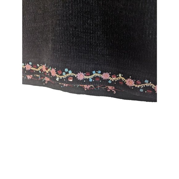 Hearts of Palm embellished chenille black sweater vest sz Large - Picture 3 of 6
